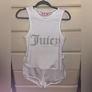 white juicy short and tank set